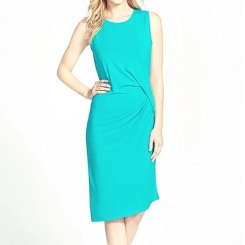 Michael Kors Turquoise Sleeveless Midi Dress